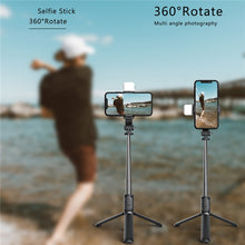 Carregar imagem no visualizador da galeria, Pau de Selfie tripé de selfie sem fio bluetooth suporte dobrável monopé portátil com bastão de selfie para ios android
